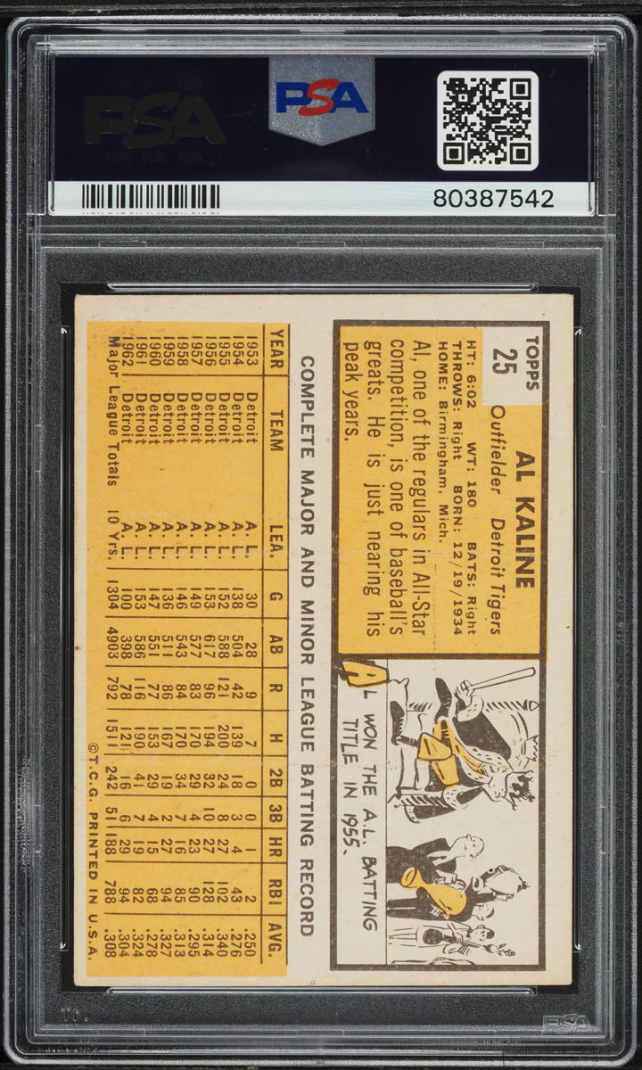 1963 Topps Al Kaline #25 PSA 3 VG