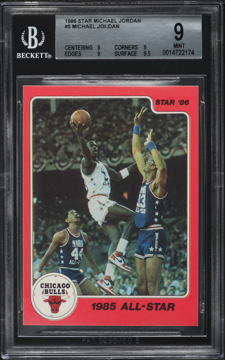 1986 Star Basketball Michael Jordan #5 BGS 9 MINT