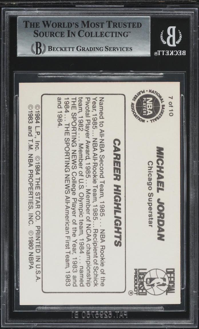1986 Star Basketball Michael Jordan #7 BGS 9 MINT
