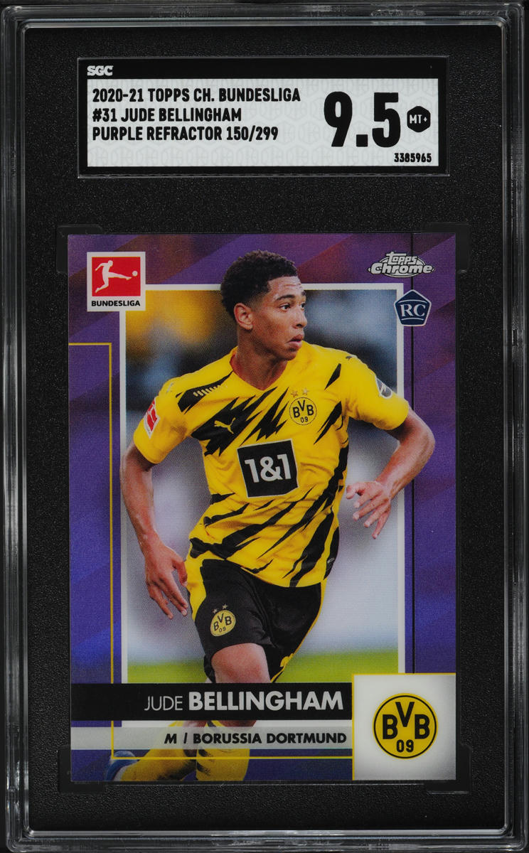 2020 Topps Chrome Bundesliga Purple Refractor Jude Bellingham RC /299 SGC 9.5