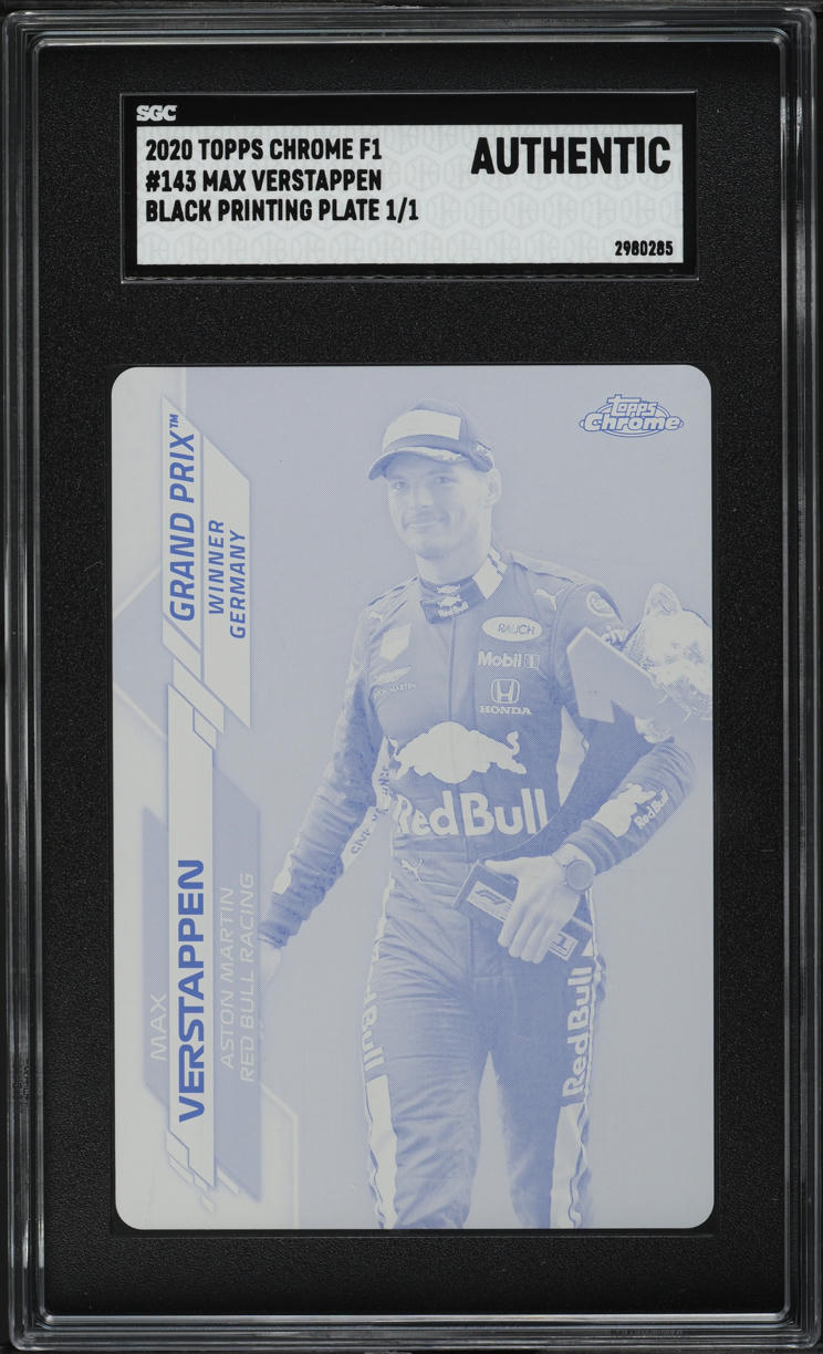 2020 Topps Chrome F1 Black Printing Plate Max Verstappen 1/1 #143