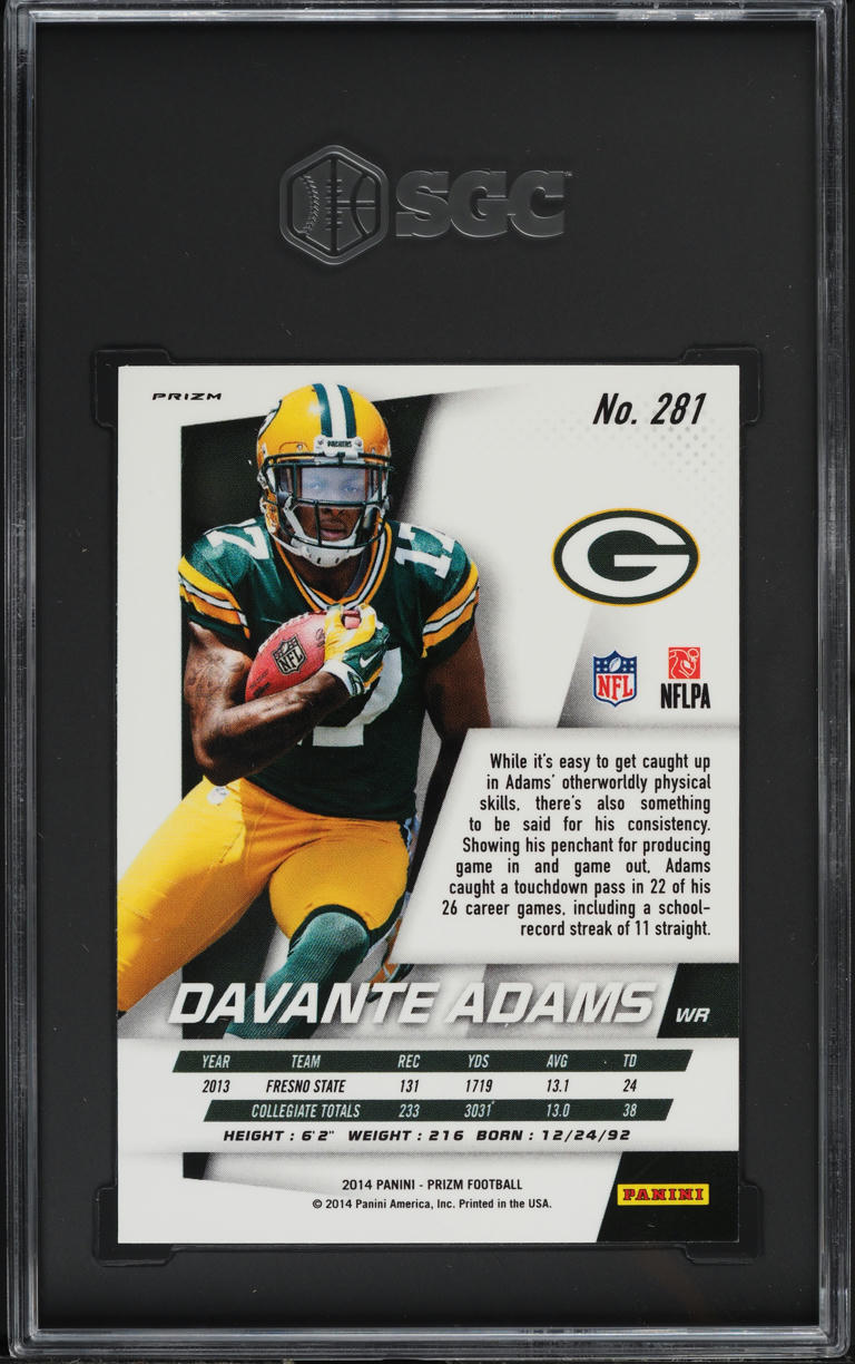 2014 Panini Prizm Green Davante Adams ROOKIE #281 SGC 9 MINT