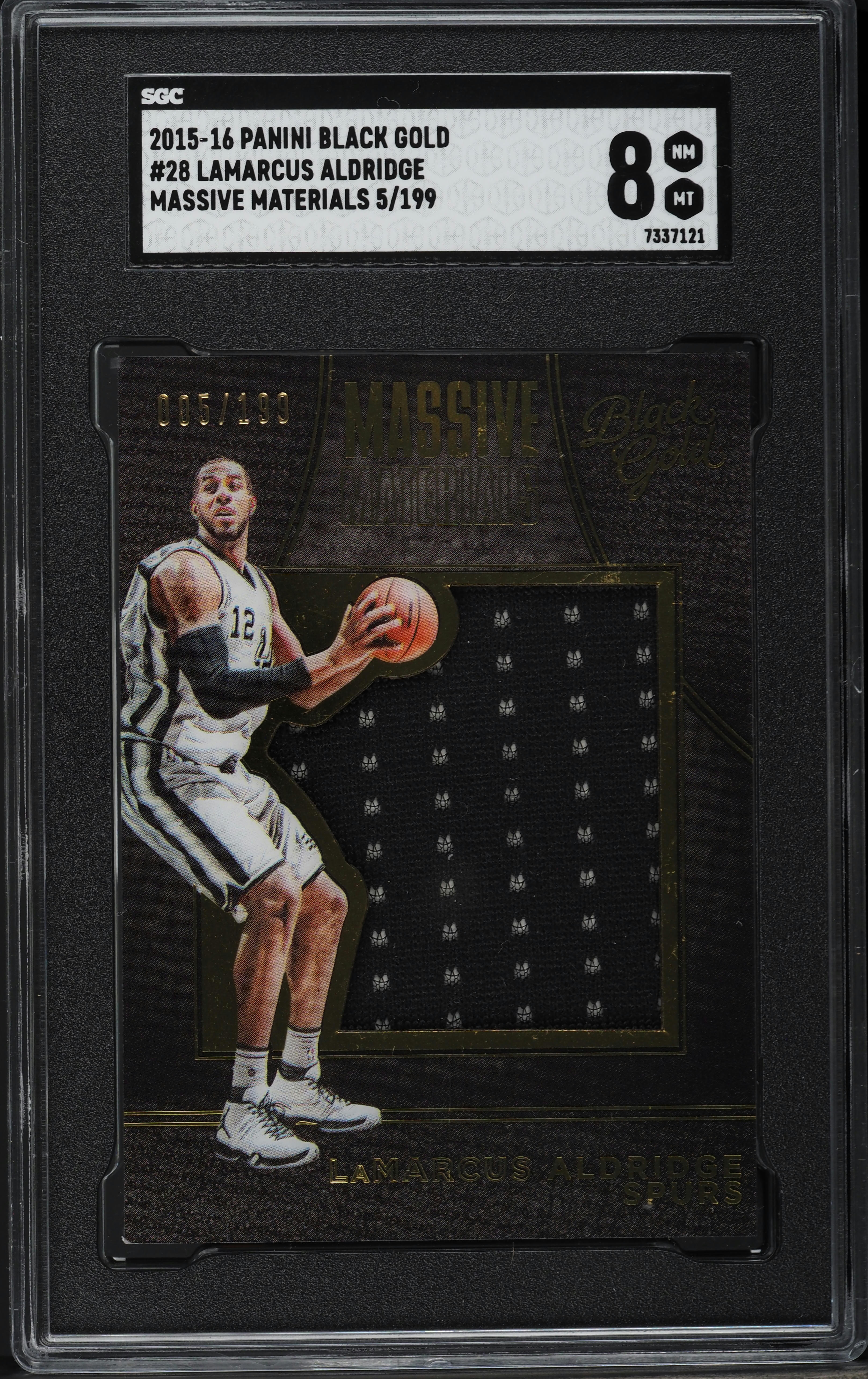 2015 Panini Black Gold Massive LaMarcus Aldridge PATCH /199 #28 SGC 8 NM-MT  on Fanatics Collect, image size:3233x5135