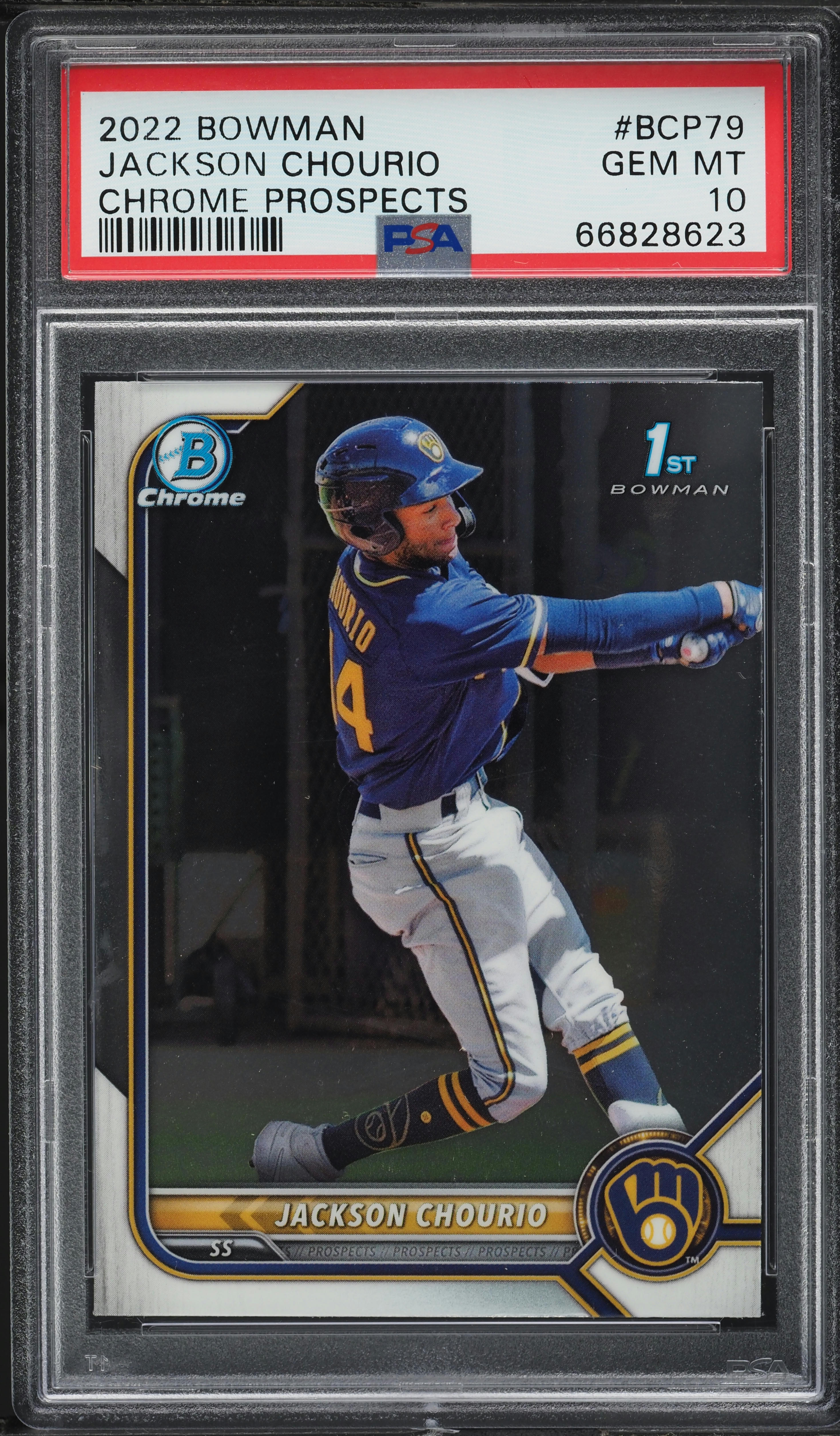 2022 Bowman Chrome Prospects Jackson Chourio ROOKIE #BCP-79 PSA 10