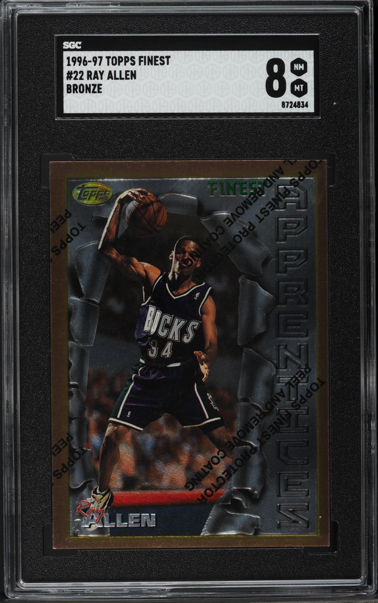 1996 Finest Bronze w/ Coating Ray Allen ROOKIE #22 SGC 8 NM-MT