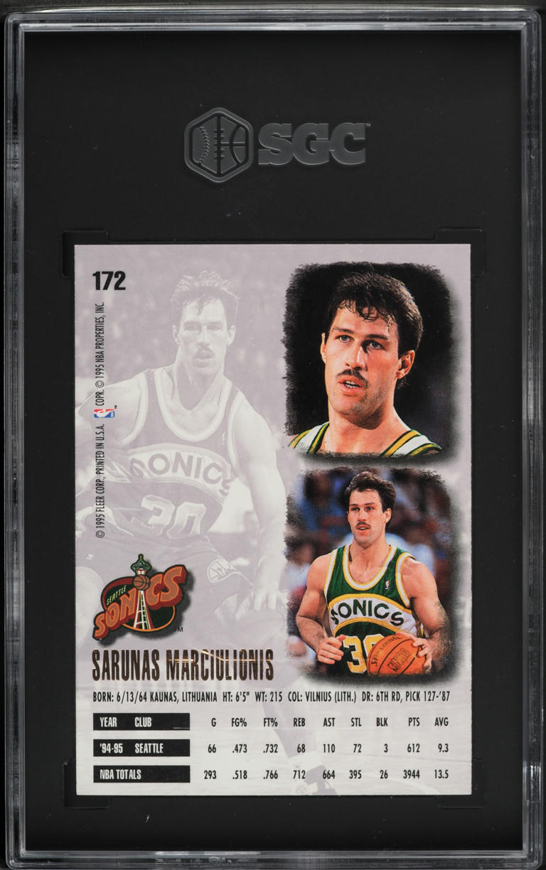 1995 Ultra Gold Medallion Sarunas Marciulionis #172 SGC 9 MINT