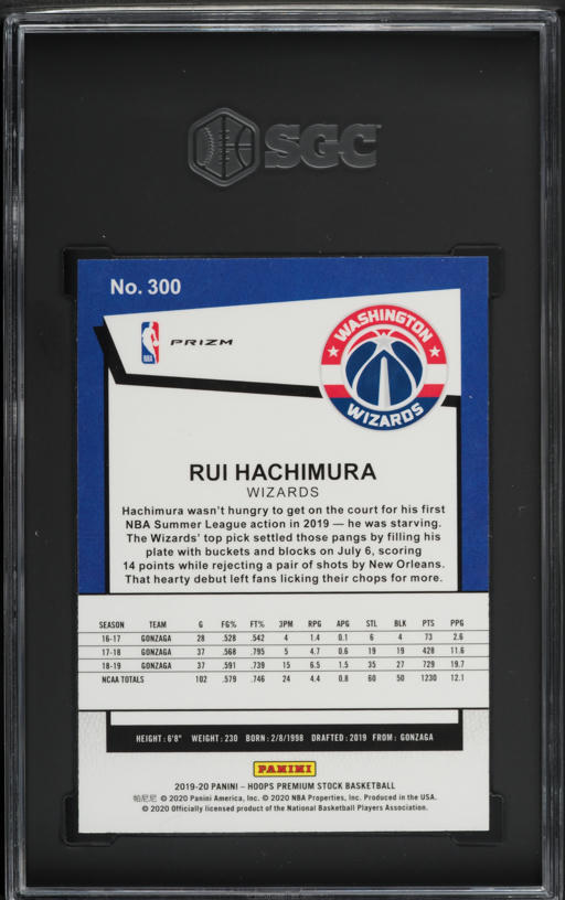 2019 Hoops Premium Stock Pulsar Prizm Rui Hachimura ROOKIE #300