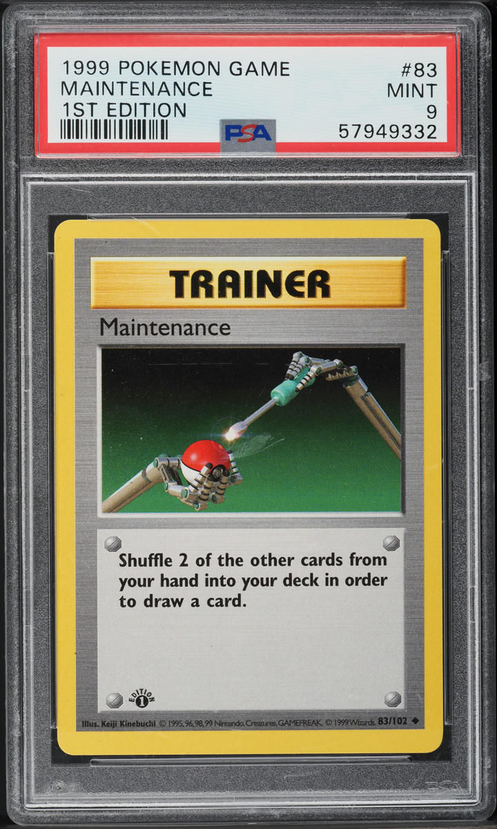 1999 Pokemon Base Set Shadowless 1st Edition Maintenance #83 PSA 9 MINT