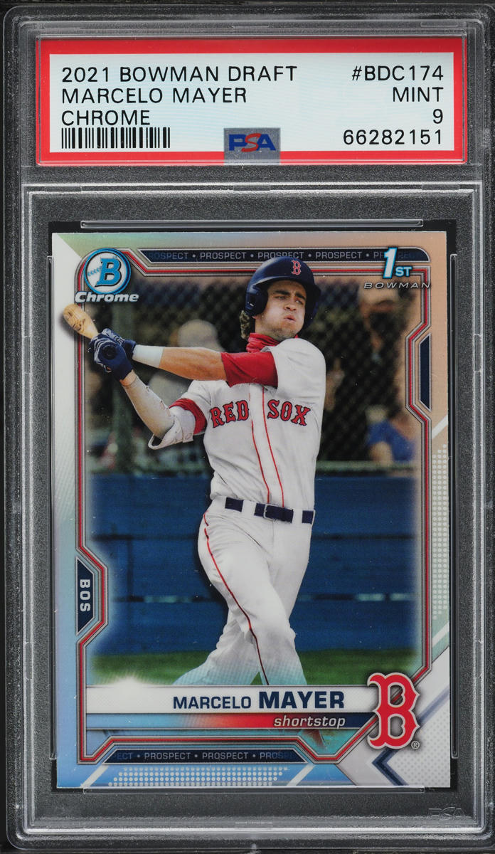 2021 Bowman Chrome Draft Refractor Marcelo Mayer ROOKIE #BDC-174 PSA 9 MINT
