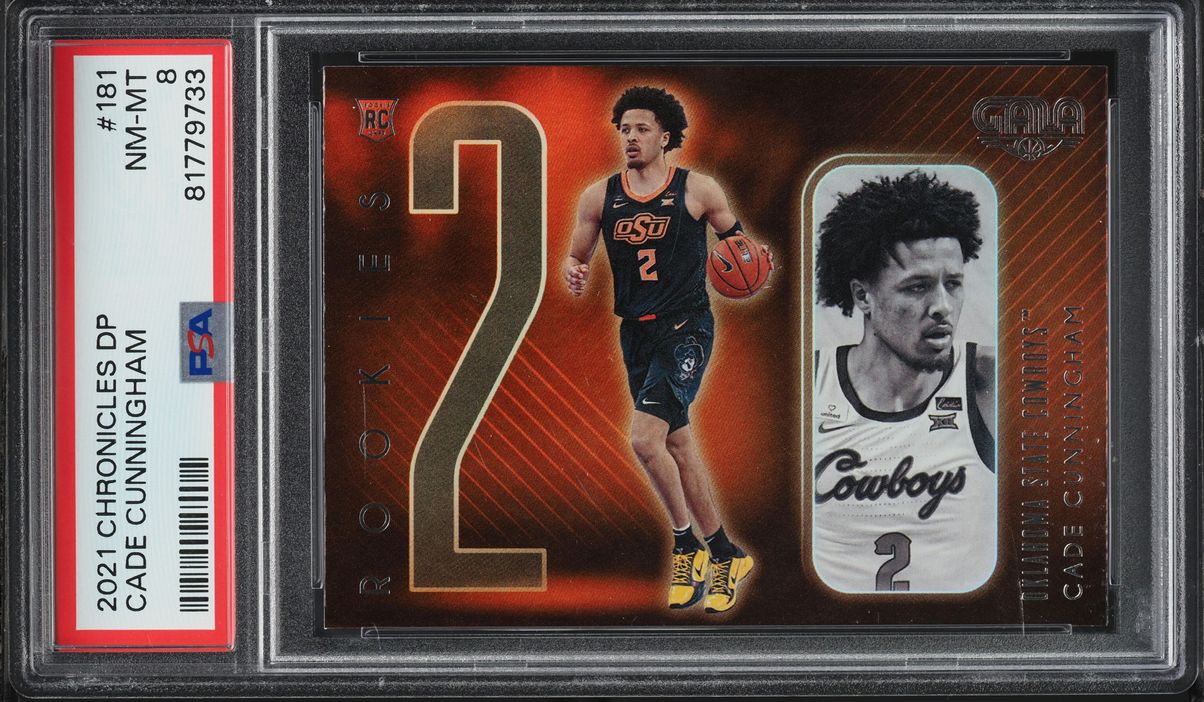 2021 Panini Chronicles Draft Picks Gala Cade Cunningham ROOKIE #181 PSA 8 NM-MT