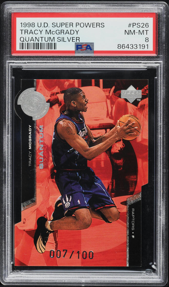 1998 Upper Deck Super Powers Quantum Silver Tracy McGrady /100 #PS26 PSA 8 NM-MT