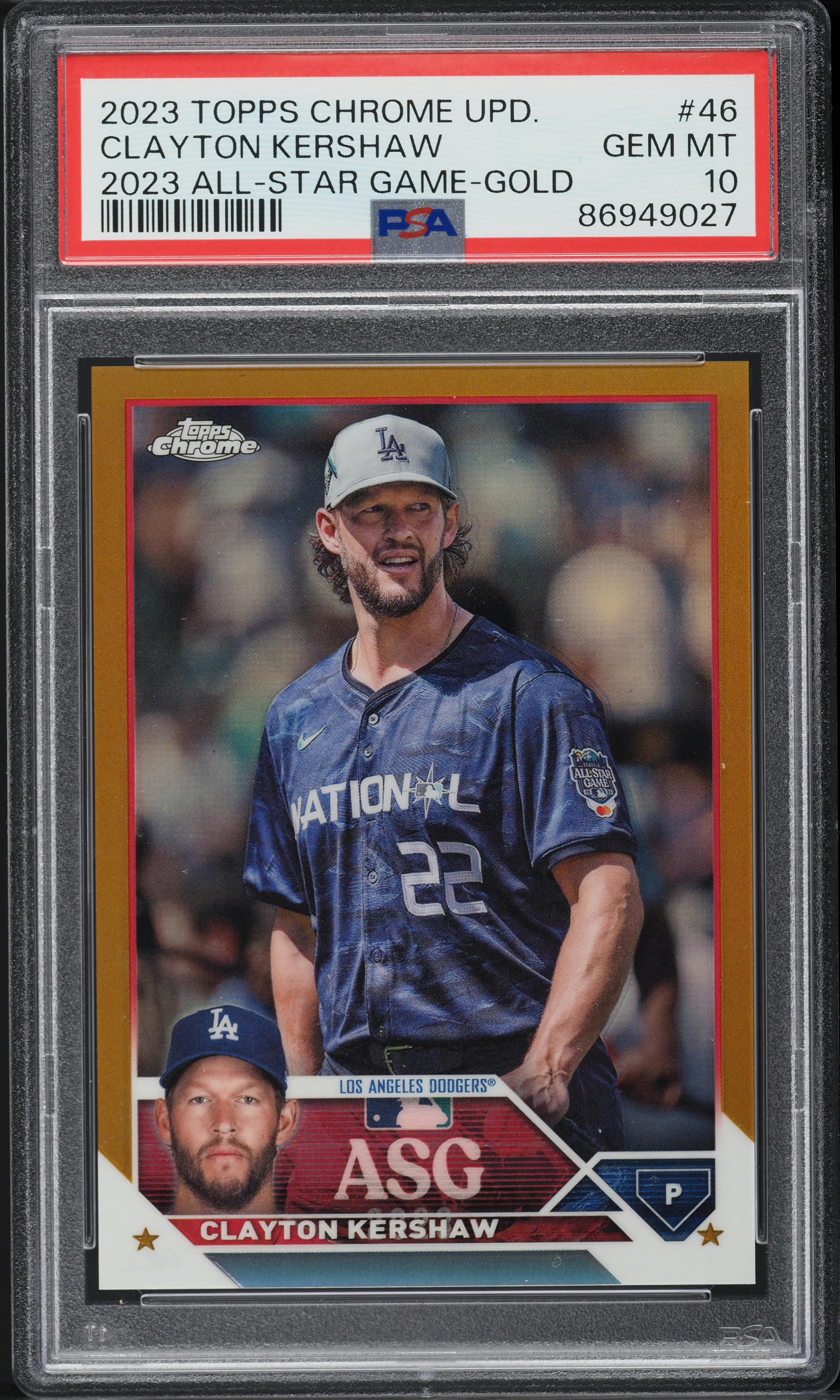 2023 Topps Chrome Update All-Star Game Gold Clayton Kershaw /50 