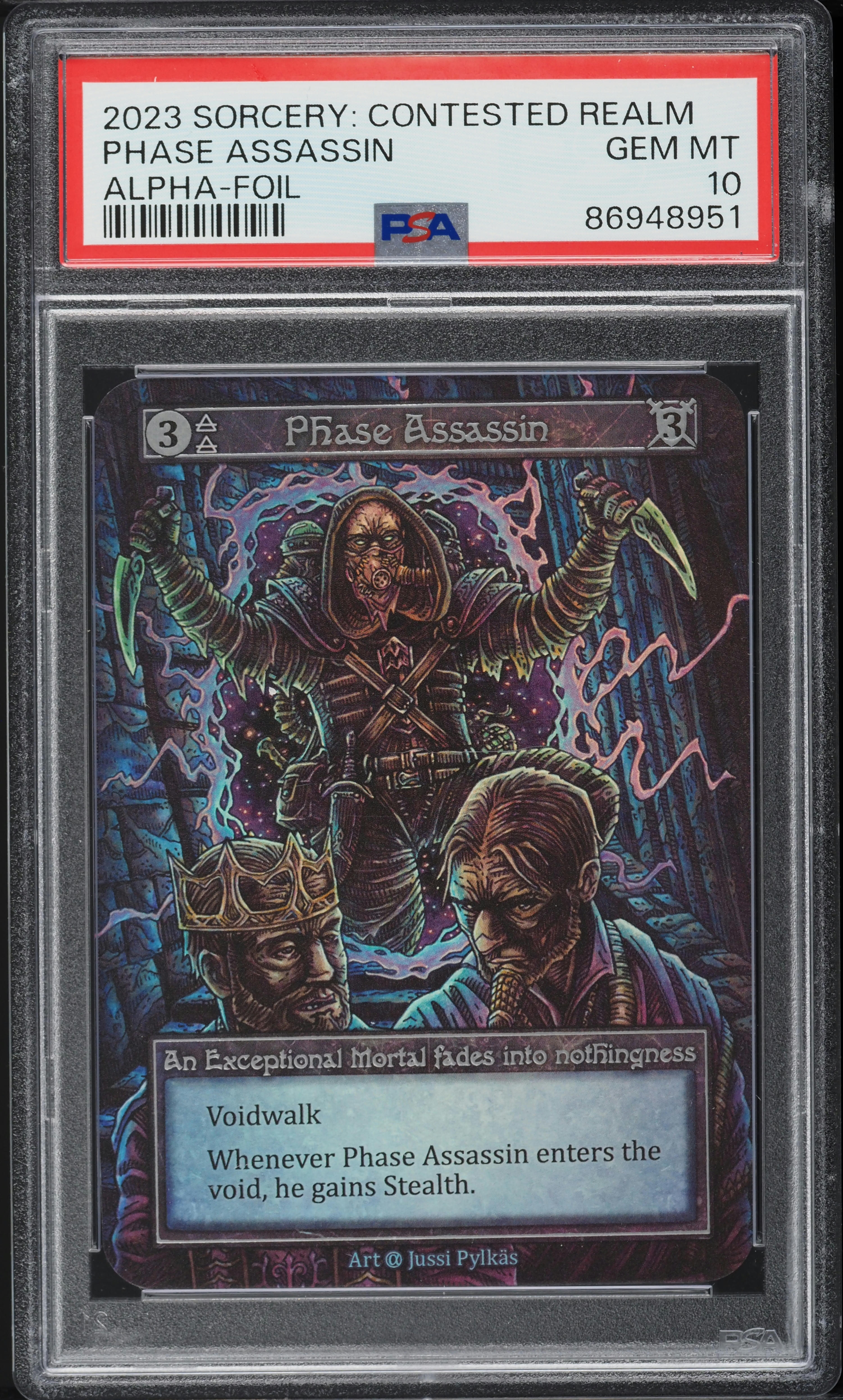 2023 Sorcery Contested Realm Alpha Foil Phase Assassin PSA 10 GEM