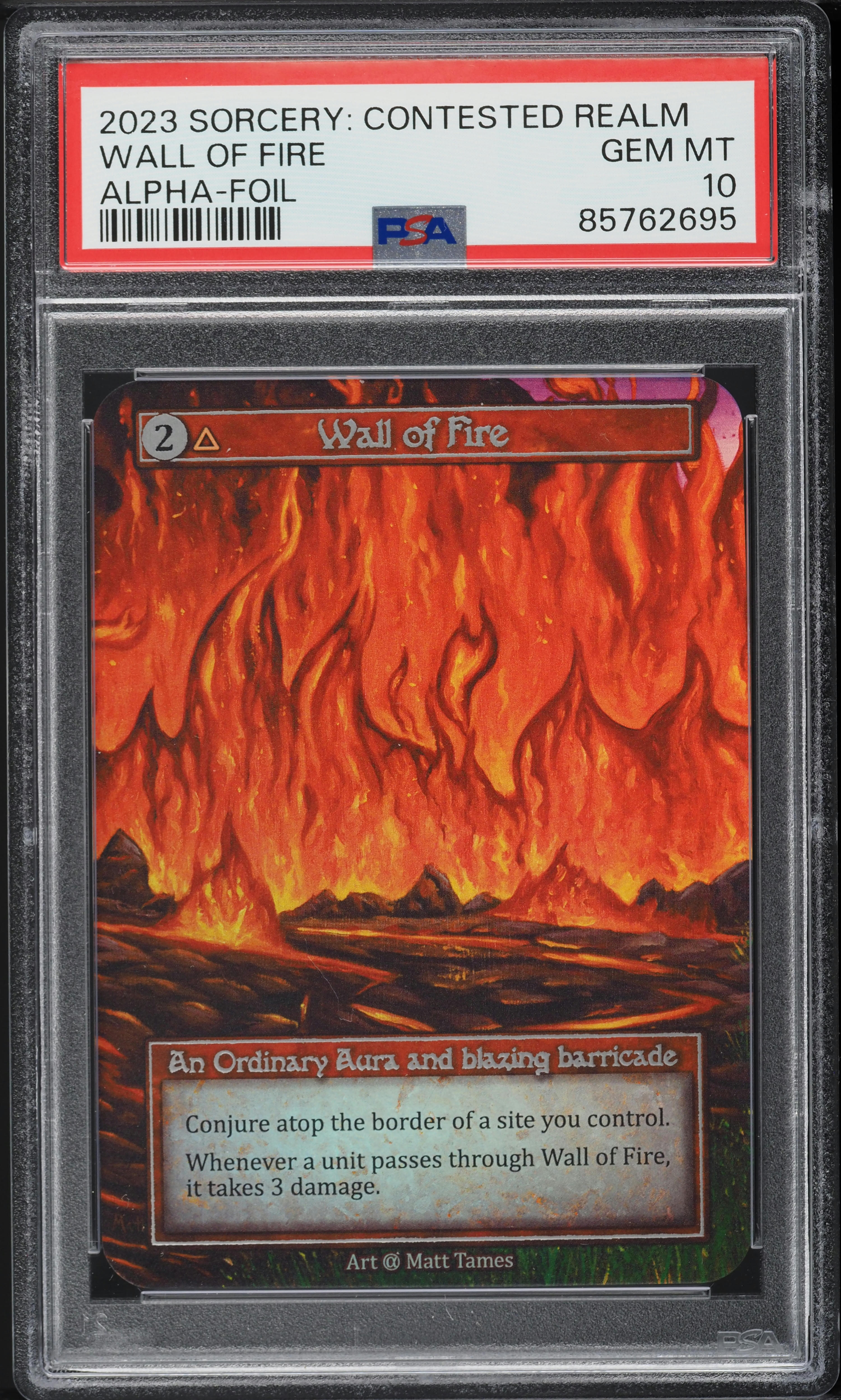 2023 Sorcery Contested Realm Alpha Foil Wall Of Fire PSA 10 GEM