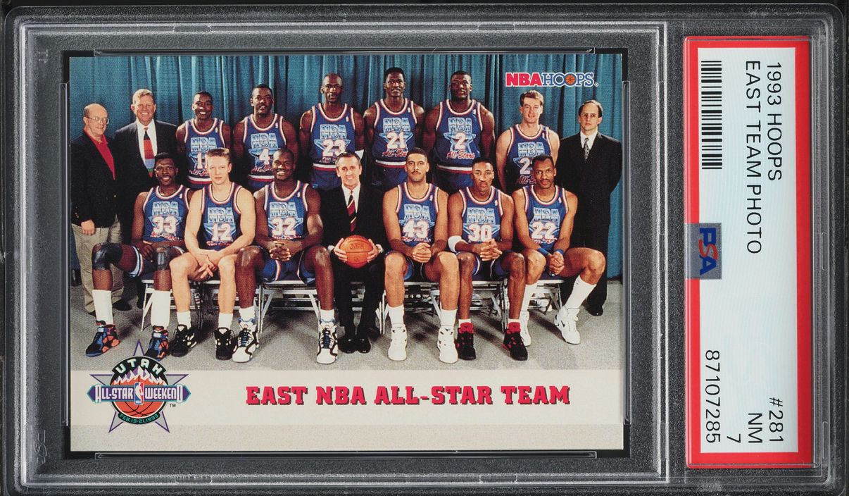 1993 Hoops East Team Photo w/ Michael Jordan #281 PSA 7 NRMT