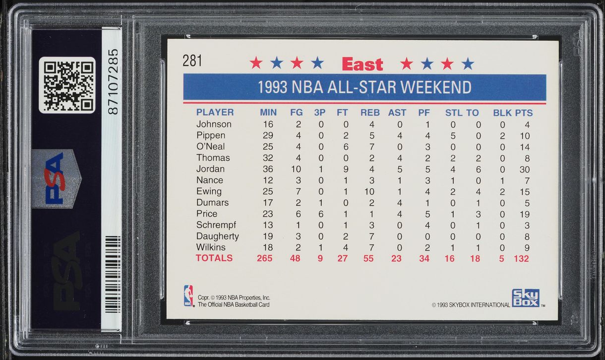 1993 Hoops East Team Photo w/ Michael Jordan #281 PSA 7 NRMT
