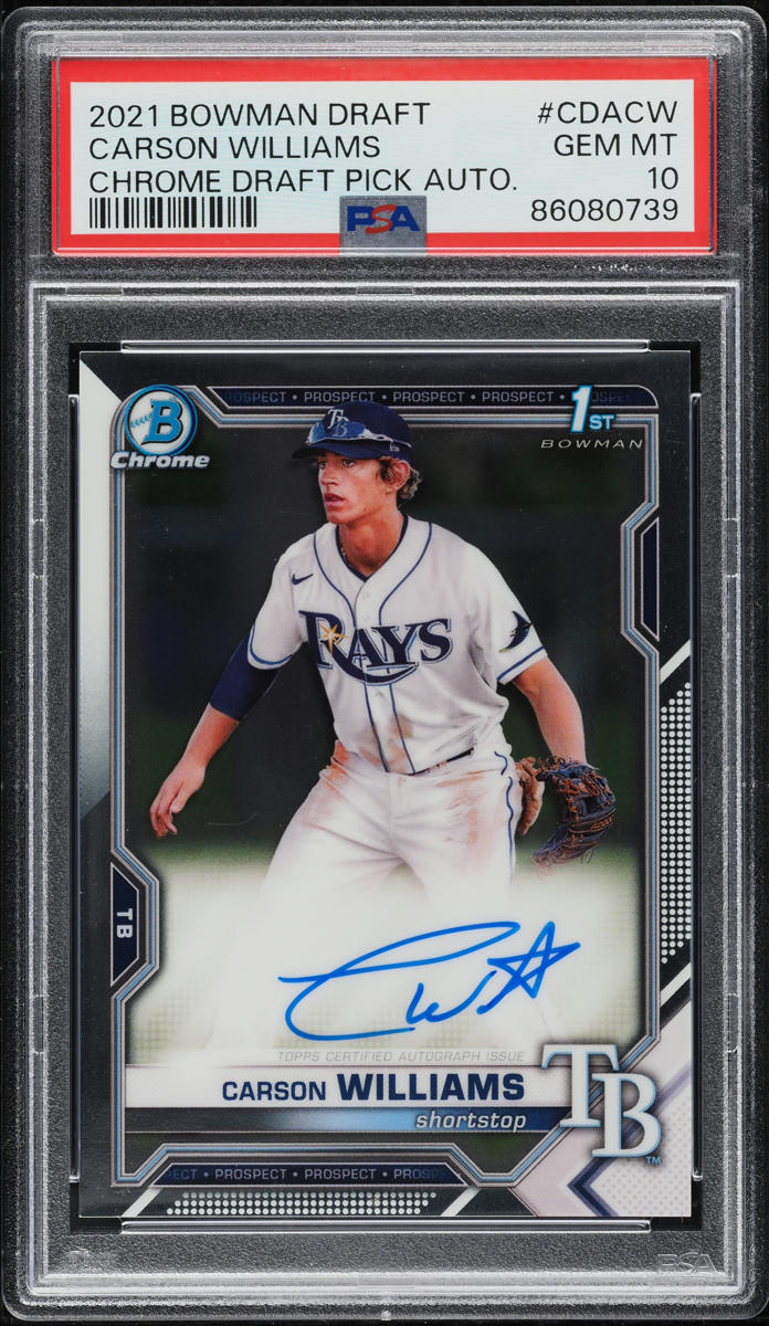 2021 Bowman Draft Carson Williams Chrome Prospects Autographs 