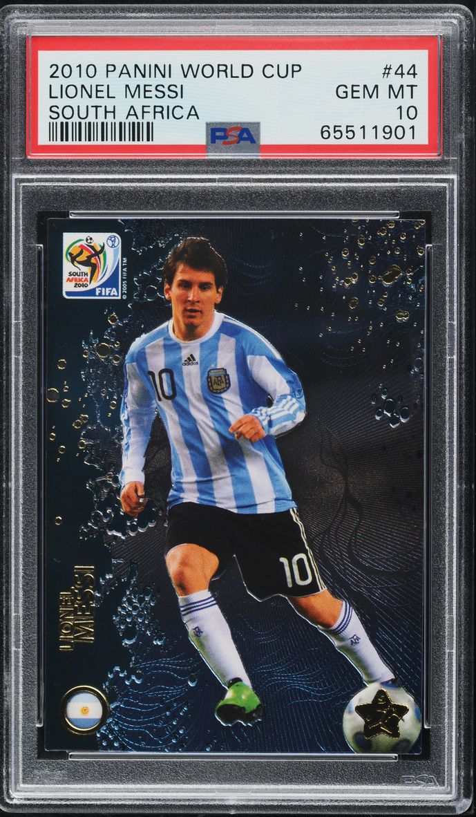 2010 Panini World Cup South Africa Premium Lionel Messi #44 PSA 10 GEM MINT