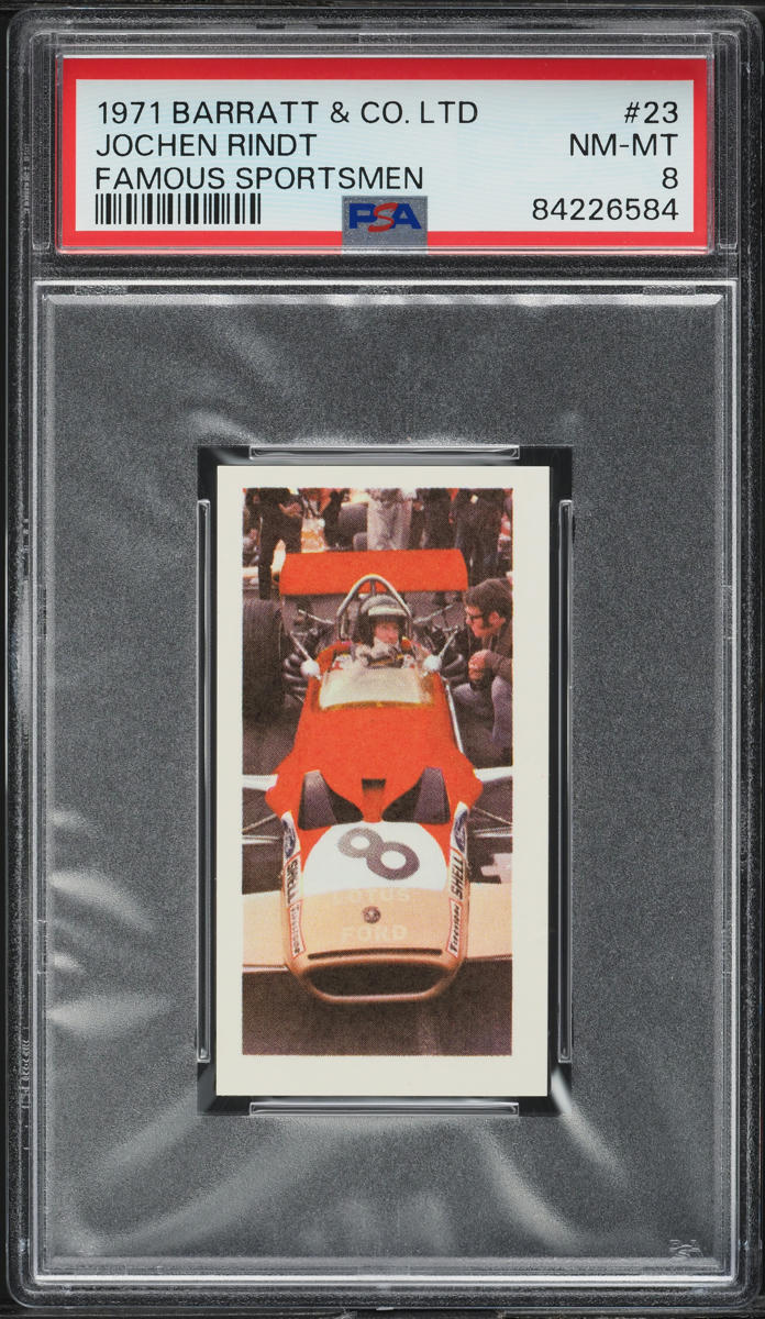 1971 Barratt Famous Sportsmen Jochen Rindt ROOKIE #23 PSA 8 NM-MT on ...