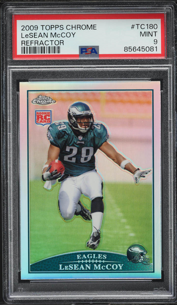 2009 Topps Chrome Refractor Lesean McCoy ROOKIE #TC180 PSA 9 MINT