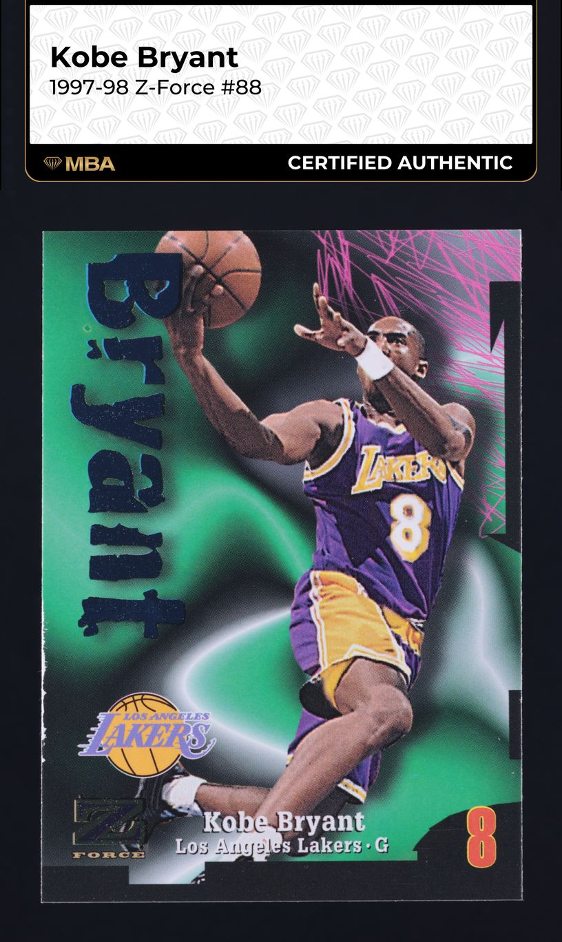 1997 Skybox Z-Force Kobe Bryant #88 MBA AUTH on Fanatics Collect