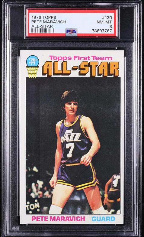 1976 Topps Basketball Pete Maravich ALL-STAR #130 PSA 8 NM-MT