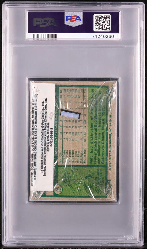 1977 Topps Baseball Cello Pack PSA 8 NM-MT