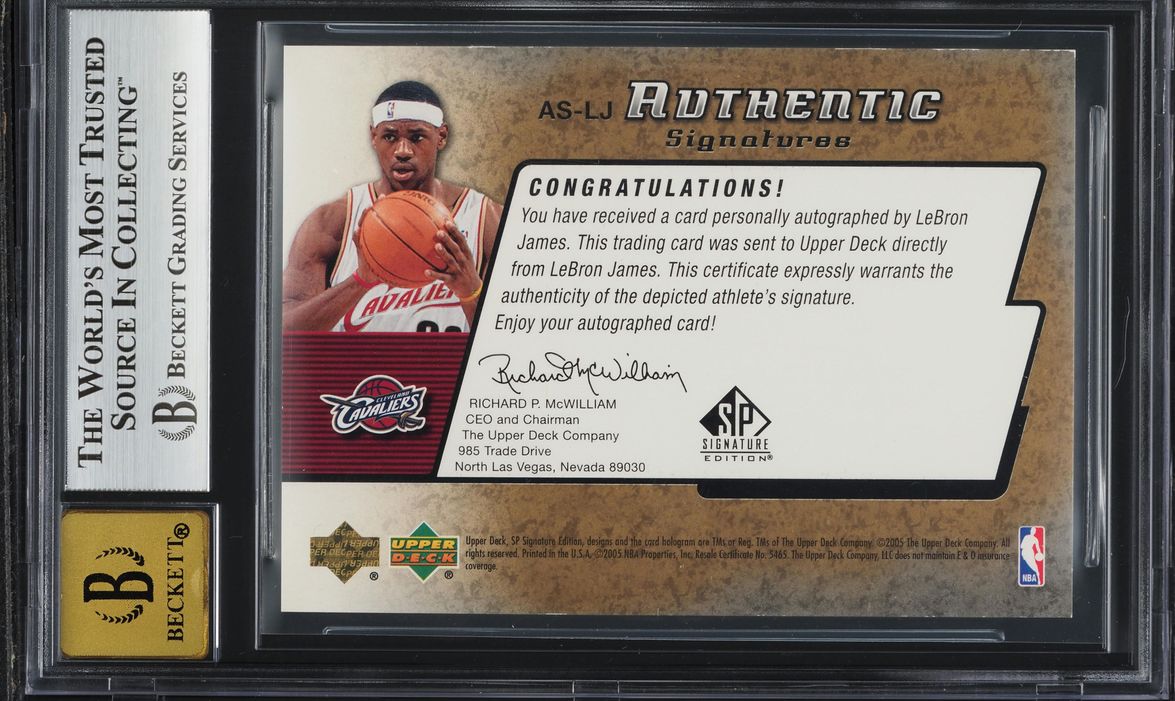 2004 SP Signature Edition Signatures Gold LeBron James AUTO 1/10 #LJ BGS 7 NRMT