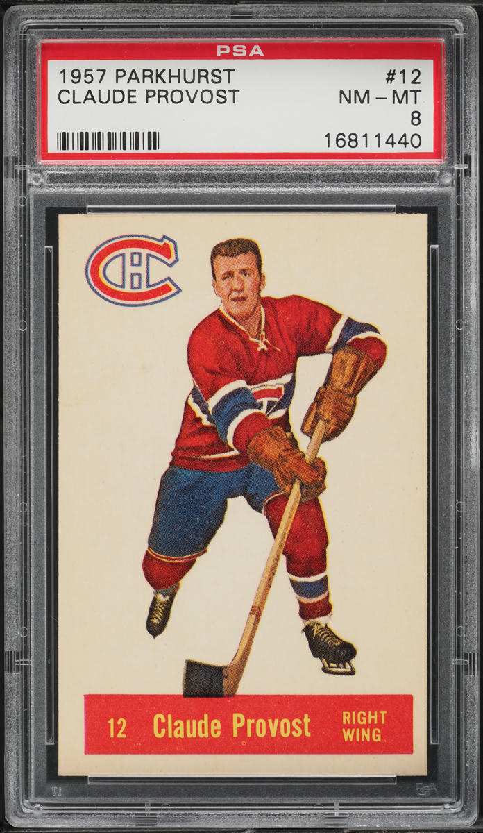 1957 Parkhurst Claude Provost ROOKIE #12 PSA 8 NM-MT