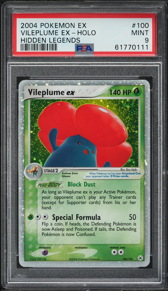 2004 Pokemon EX Hidden Legends Holo Vileplume ex #100 PSA 9 MINT