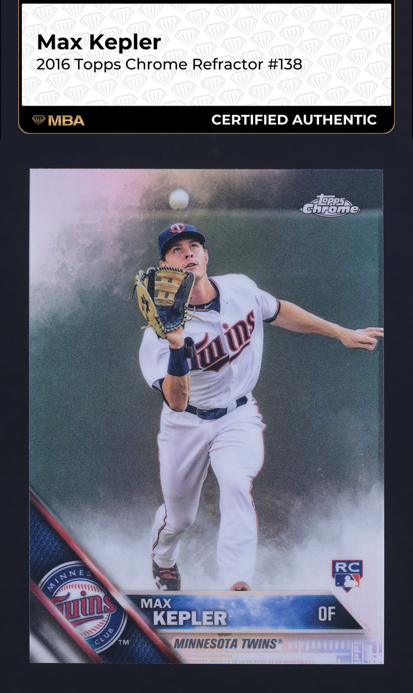 2016 Topps Chrome Refractor Max Kepler ROOKIE #138 MBA AUTH