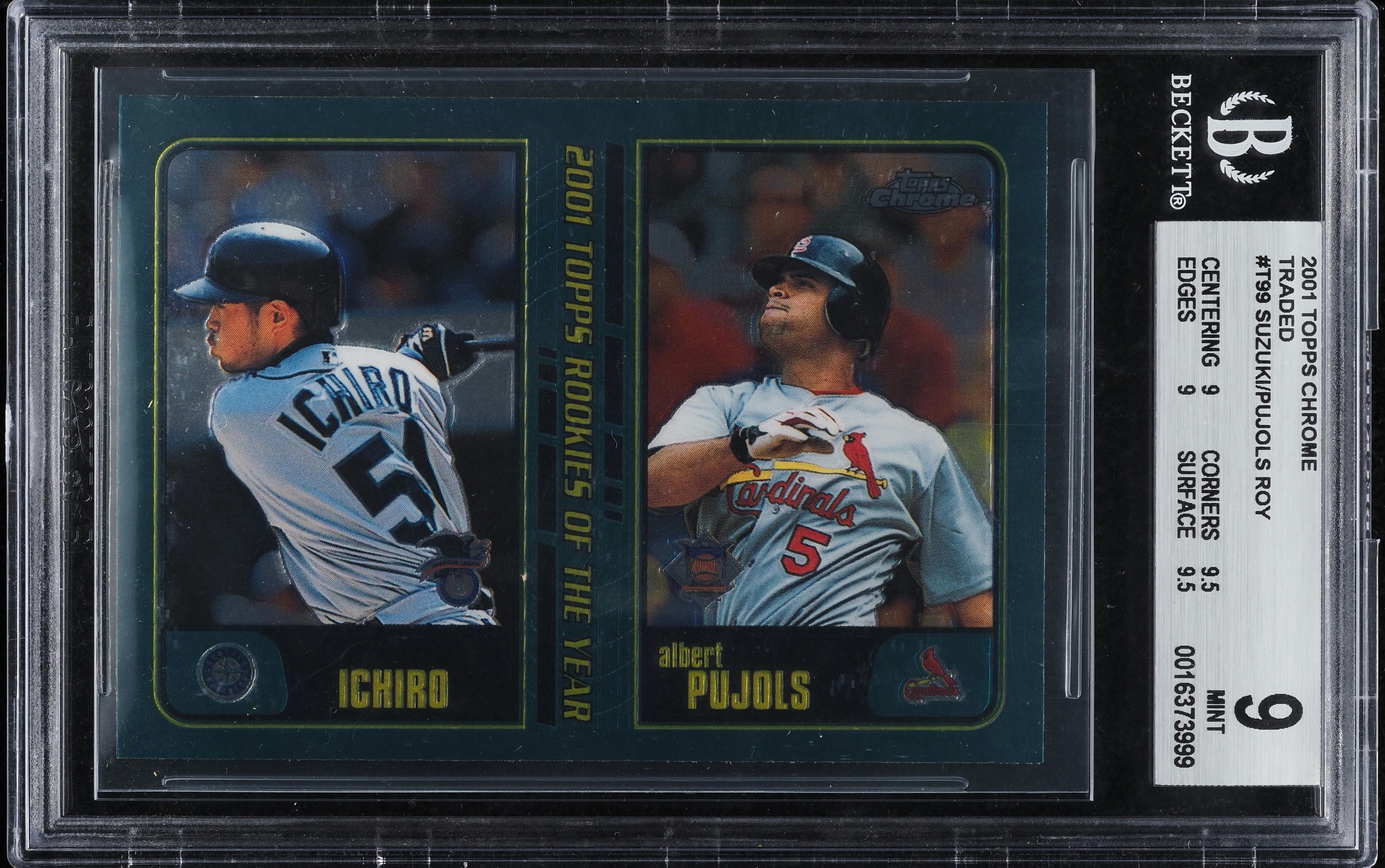2001 Topps Chrome Traded Ichiro Suzuki & Albert Pujols ROOKIE #T99