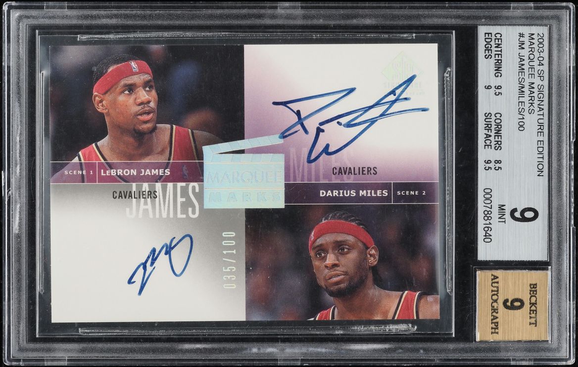 2003 SP Signature Edition LeBron James Darius Miles ROOKIE AUTO /100 BGS 9 MINT
