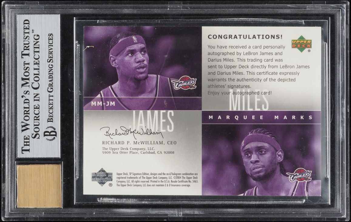 2003 SP Signature Edition LeBron James Darius Miles ROOKIE AUTO /100 BGS 9 MINT