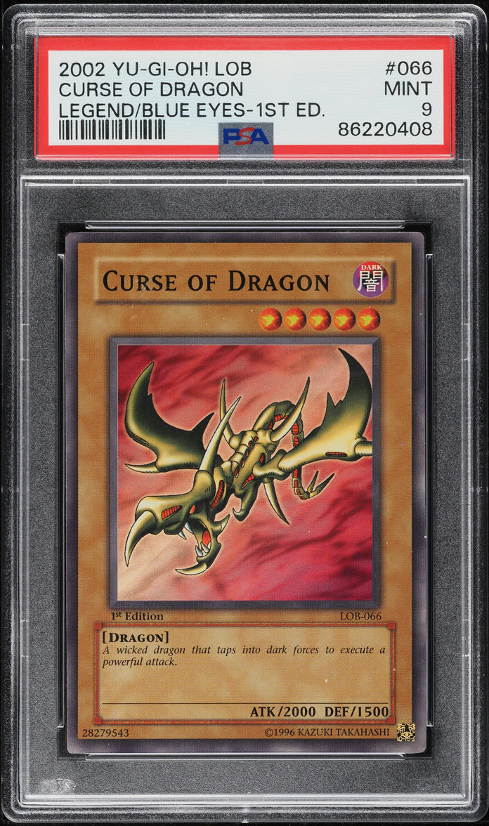 2002 Yu-Gi-Oh! Legend Of Blue Eyes 1st Edition Curse Of Dragon #LOB-066 PSA 9