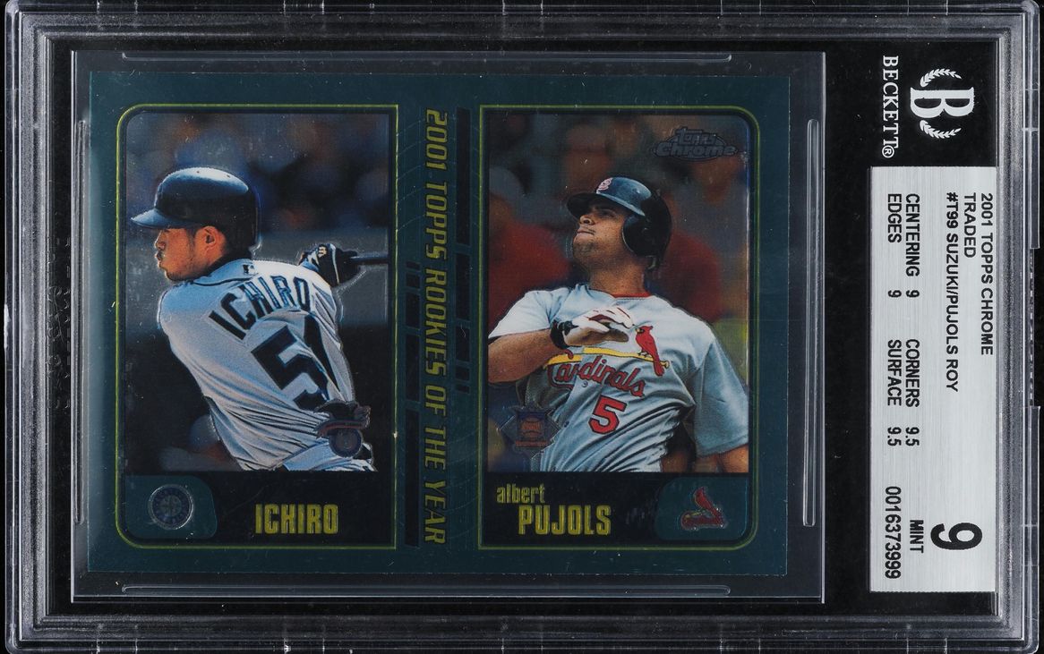 2001 Topps Chrome Traded Ichiro Suzuki & Albert Pujols ROOKIE #T99