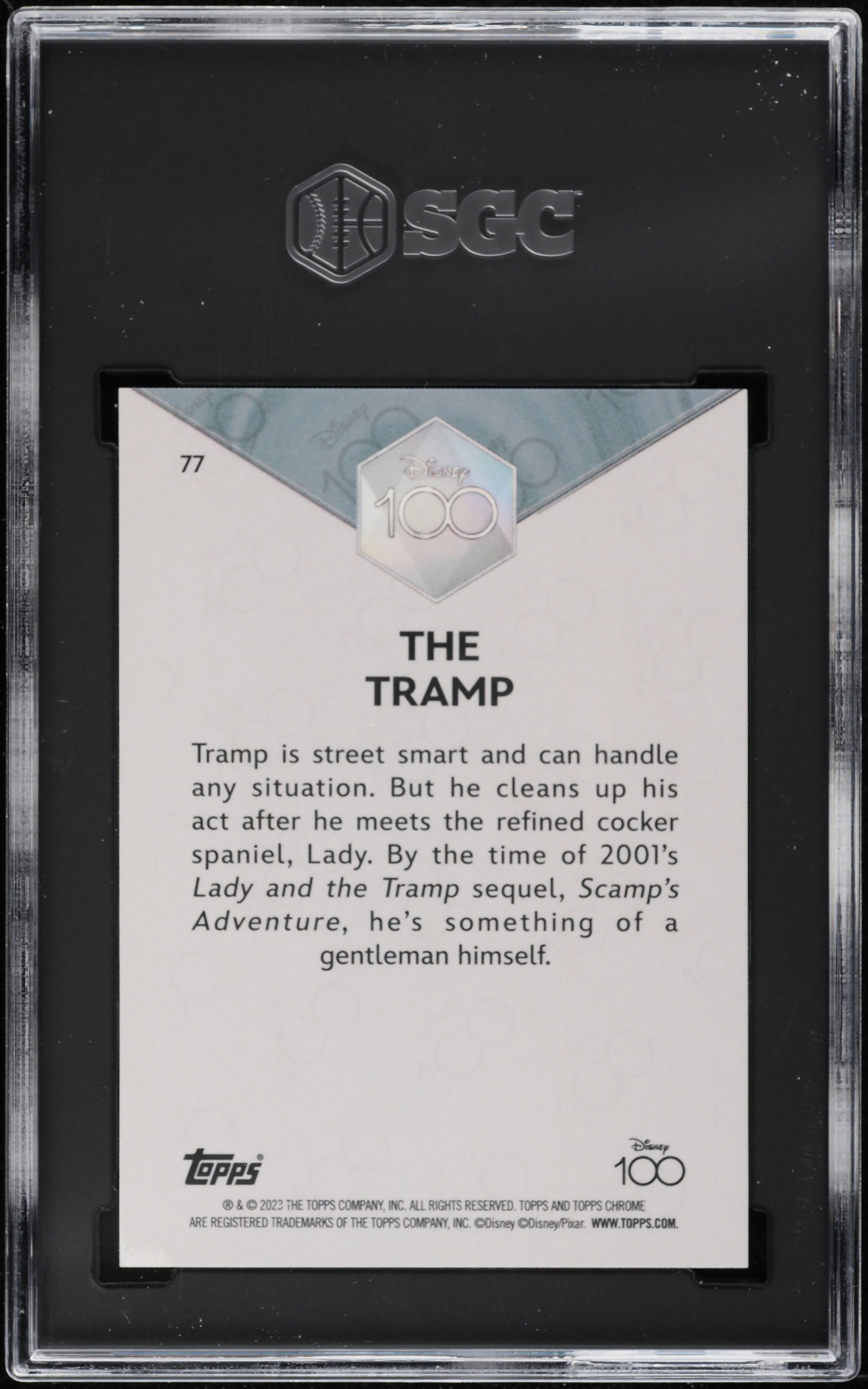 2023 Topps Chrome Disney 100 Pink Refractor The Tramp /399 #77 SGC