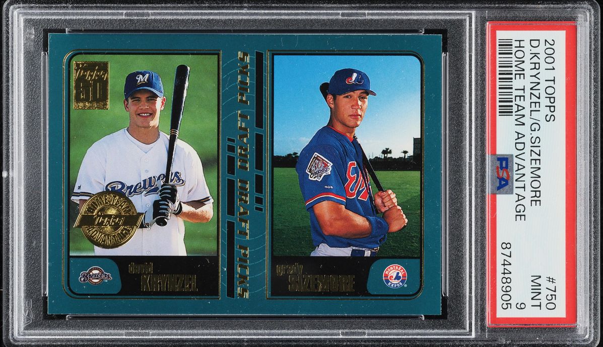 2001 Topps Home Team Advantage David Krynzel Grady Sizemore ROOKIE #750 PSA 9