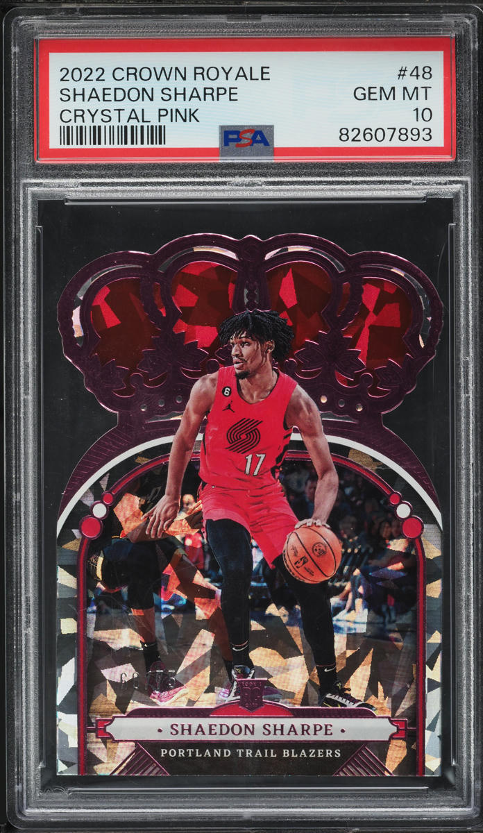 2022 Crown Royale Crystal Pink Shaedon Sharpe ROOKIE /75 #48 PSA 10 GEM MINT
