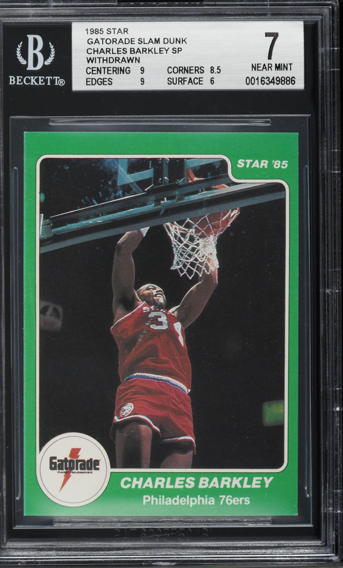 1985 Star Gatorade Slam Dunk Charles Barkley SP ROOKIE BGS 7 NRMT