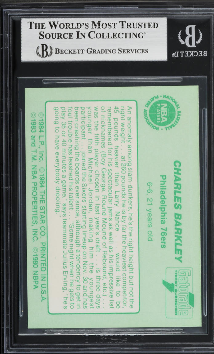 1985 Star Gatorade Slam Dunk Charles Barkley SP ROOKIE BGS 7 NRMT