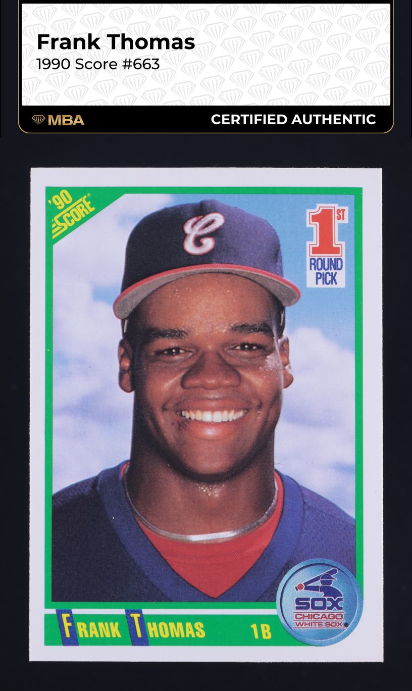 1990 Score Frank Thomas ROOKIE #663 MBA AUTH