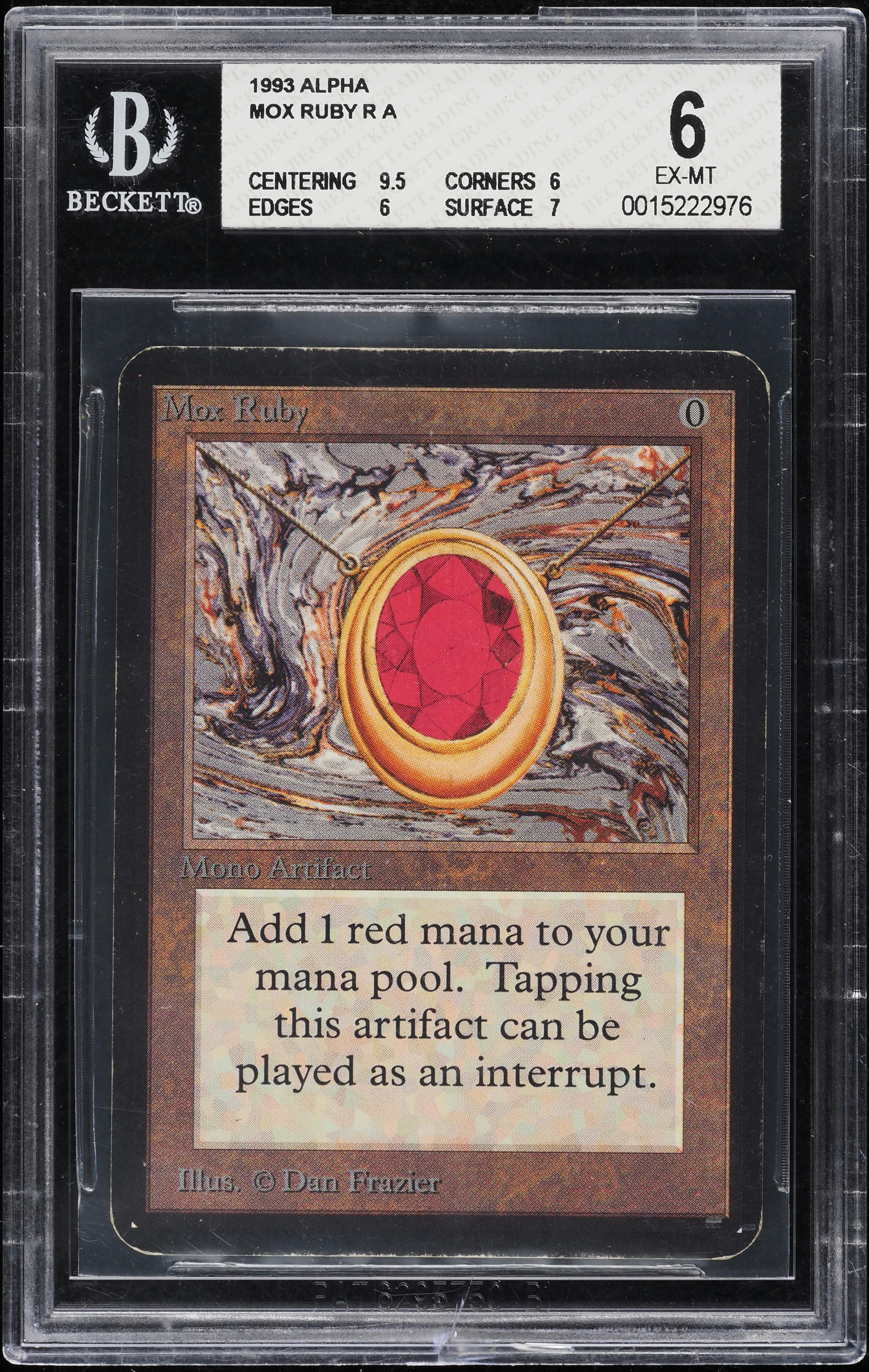 1993 Magic The Gathering MTG Alpha Mox Ruby BGS 6 EXMT on Fanatics