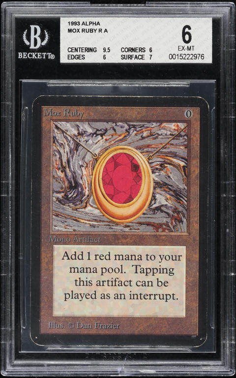 1993 Magic The Gathering MTG Alpha Mox Ruby BGS 6 EXMT on Fanatics