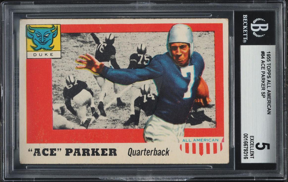 1955 Topps All American Ace Parker SP ROOKIE #84 BGS 5 EX