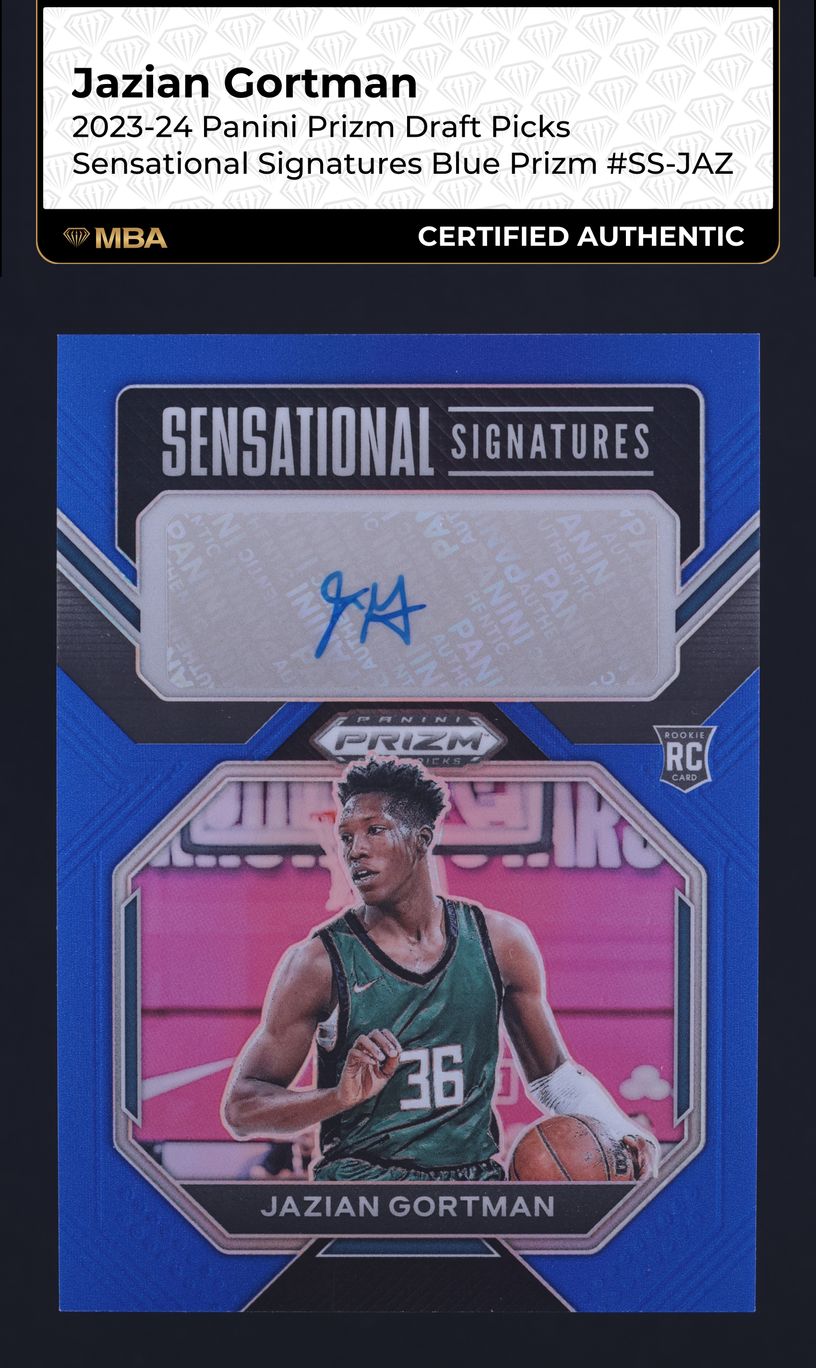 2023 Panini Prizm Draft Sensational Blue Jazian Gortman ROOKIE AUTO /125 MBA AUTH