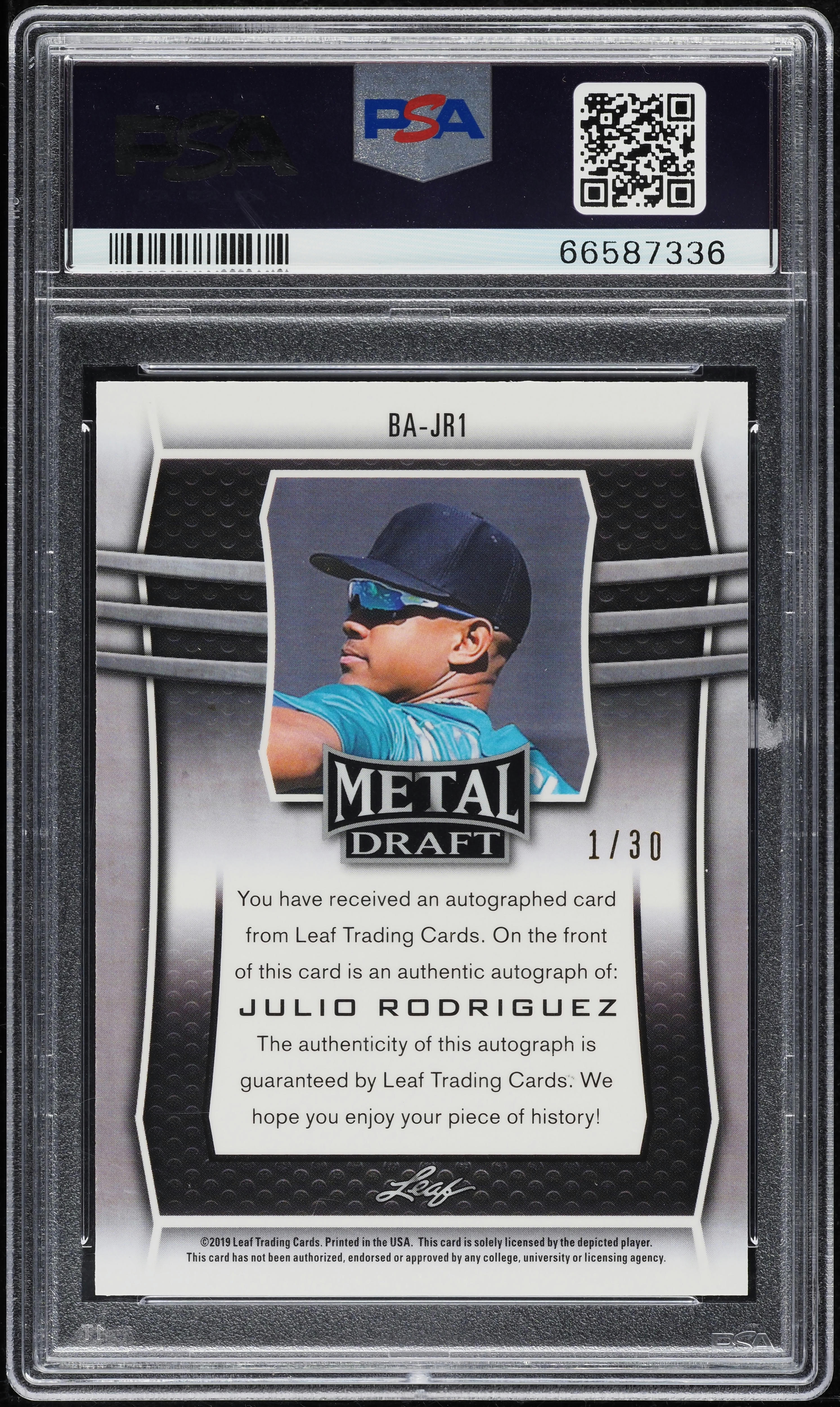 2019 Leaf Metal Draft Blue Julio Rodriguez ROOKIE AUTO 1/30 #BAJR1