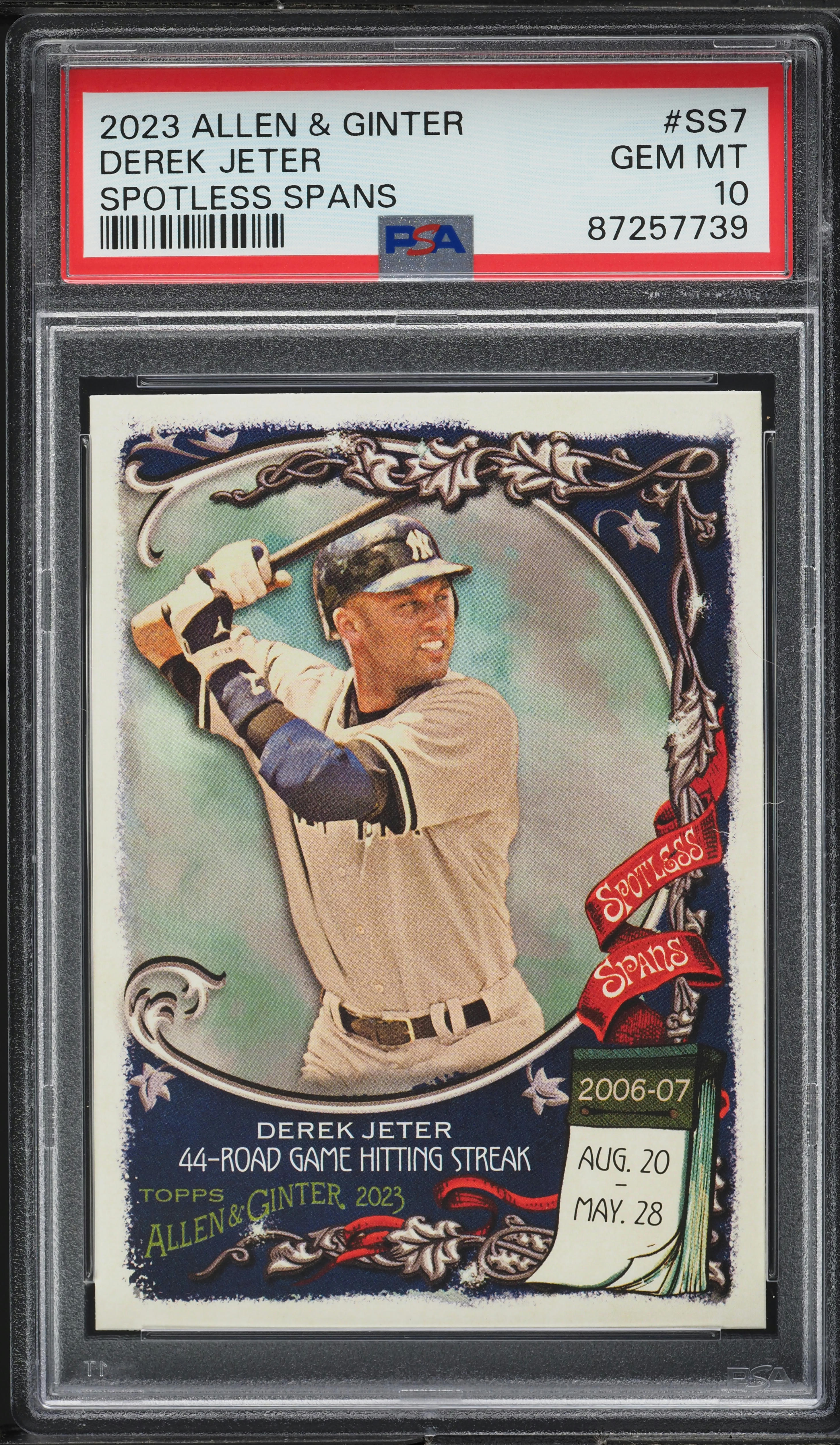 2023 Topps Allen & Ginter Spotless Spans Derek Jeter #SS7 PSA 10