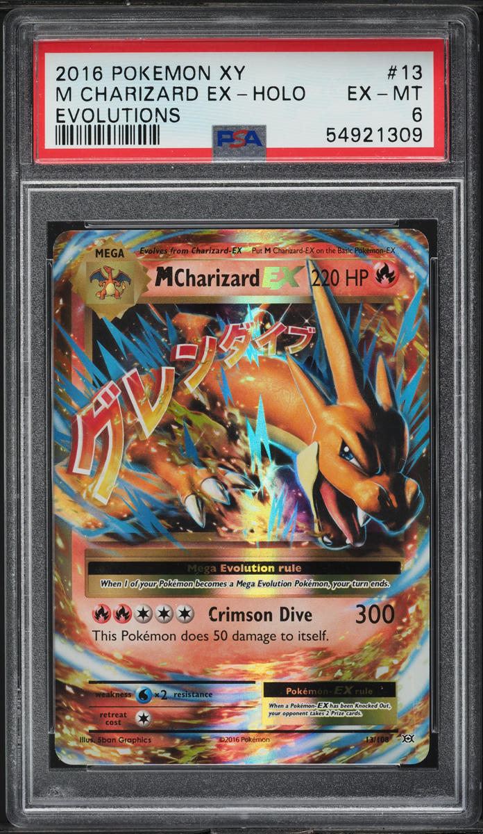 2016 Pokemon XY Evolutions Holo M Charizard Ex #13 PSA 6 EXMT on