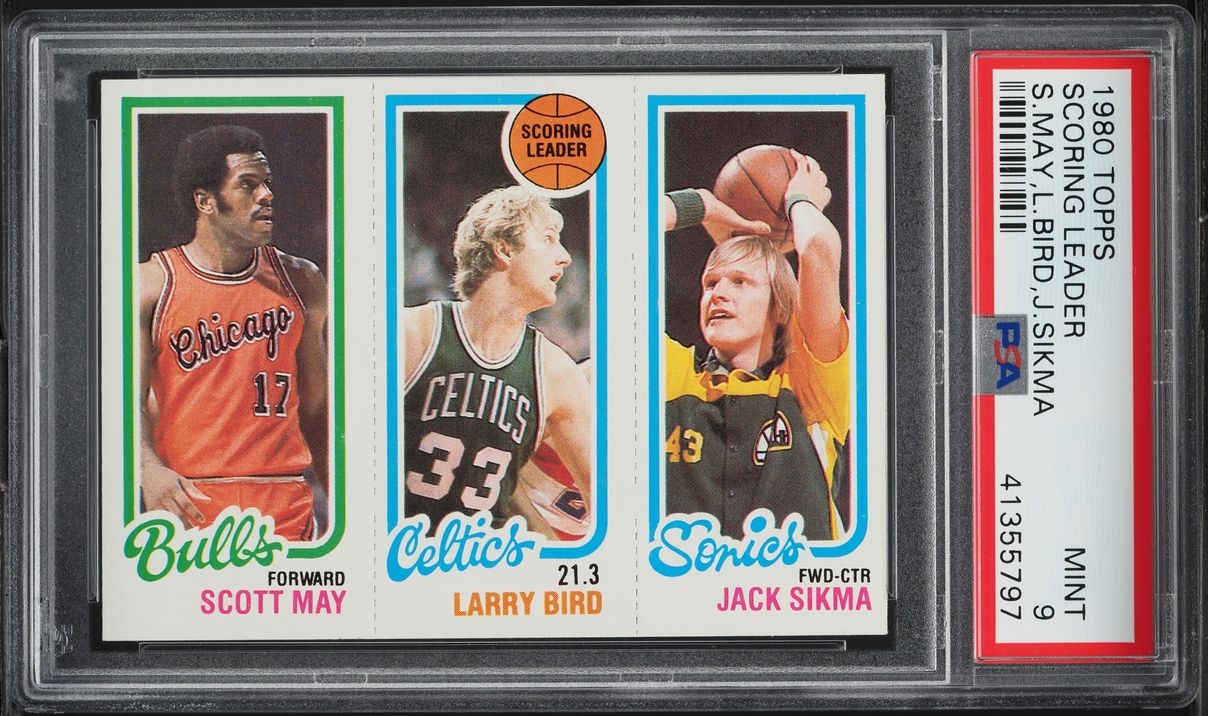 1980 Topps Basketball Scott May Jack Sikma Larry Bird ROOKIE PSA 9 MINT
